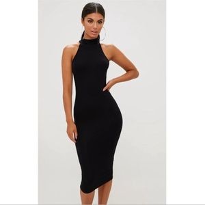 NOOKIE | Mock Neck Bodycon Midi Cocktail Dress Black 6